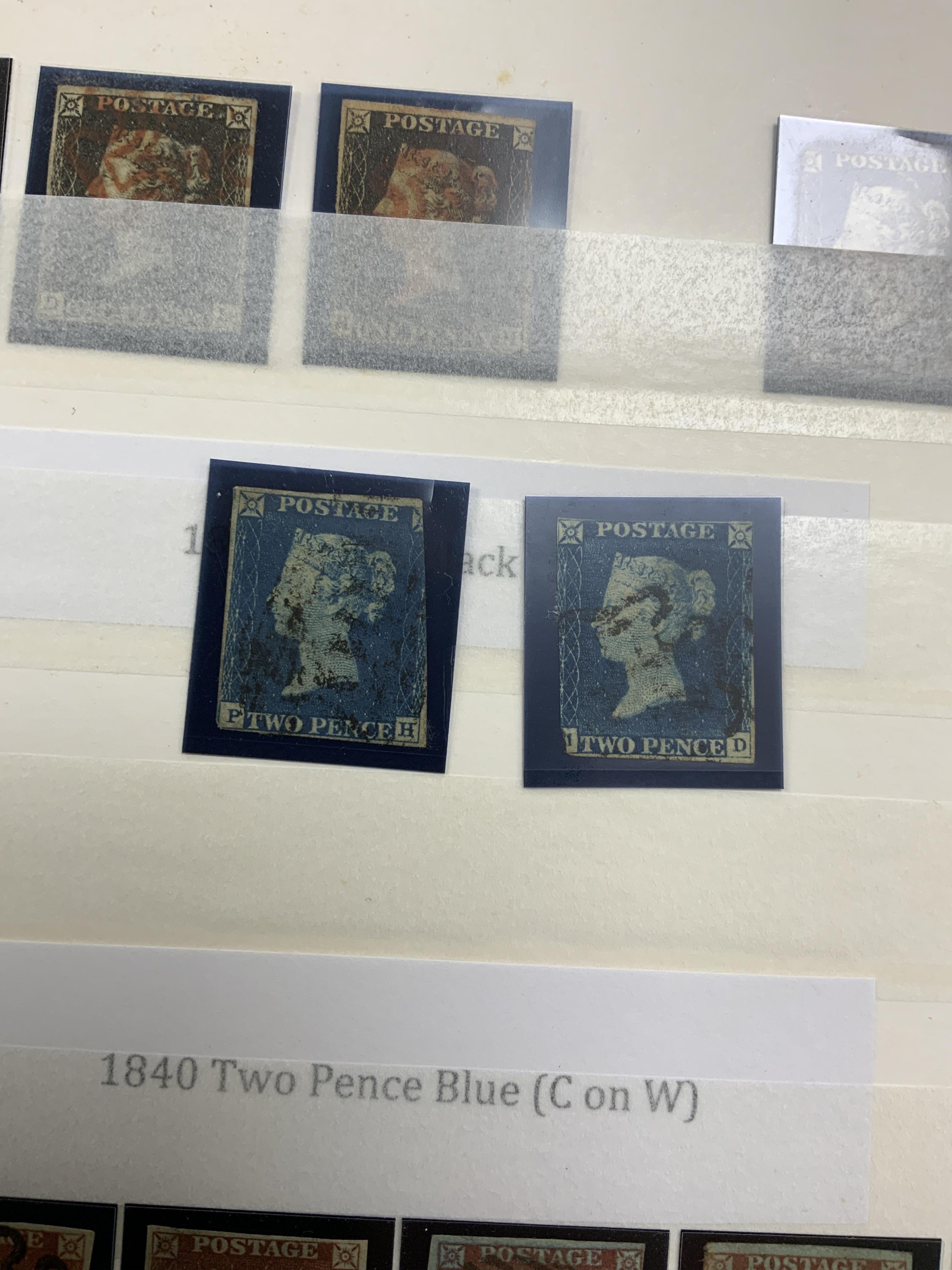 A collection of postage stamps, including early Victoria issues; stock books containing five - 1d 1840 Penny Blacks, two - 2d 1840 Two Pence Blues, eight - 1d 1841 Penny Reds, four 2d - 1841 Two Pence Blues, plus a subst